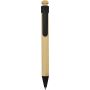Rattan balpen van bamboe en gerecycled plastic (zwarte inkt) - Zwart