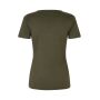 Interlock T-shirt | v-hals | dames - Olijf, S
