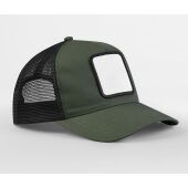APPLIQUÉ PATCH 5 PANEL TRUCKER, OLIVE GREEN/BLACK, One size, BEECHFIELD