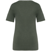 Ecologisch verwassen T-shirt ronde hals korte mouwen Washed Organic Khaki S