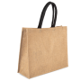 Jute Strandtas Natural / Black One Size