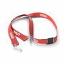 Polyester Pantone-gematchte zeefdruk keycord met 2 clips