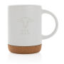 Keramische mok met kurken bodem 280 ml, wit