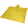 Mayan recycled plastic disposable rain poncho with storage pouch - Yellow