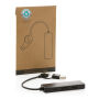 RCS gerecyclede plastic USB-hub met dual input, zwart