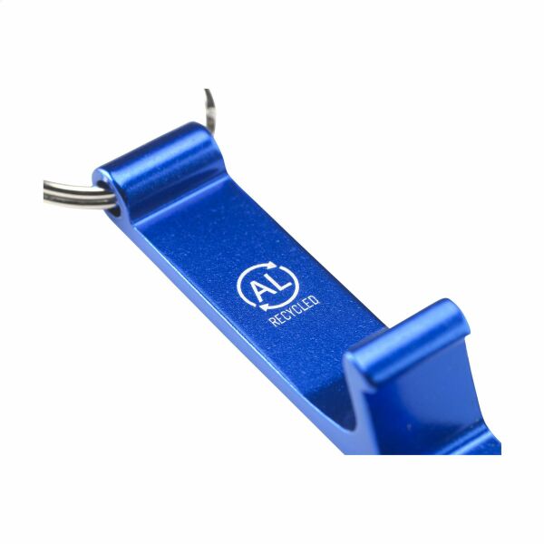 Alu Opener Phone Stand GRS Recycled - blauw Alu Opener Phone Stand GRS Recycled - blauw