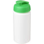 Baseline® Plus grip 500 ml sportfles met flipcapdeksel - Wit/Groen